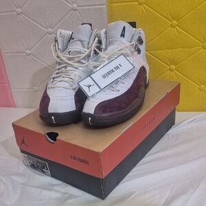 Air Jordan White and Burgundy Sneakers